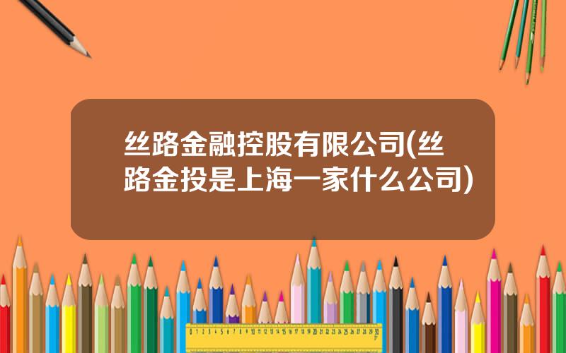 丝路金融控股有限公司(丝路金投是上海一家什么公司)