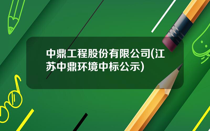 中鼎工程股份有限公司(江苏中鼎环境中标公示)