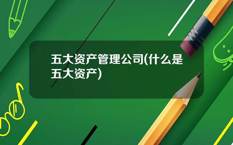 五大资产管理公司(什么是五大资产)