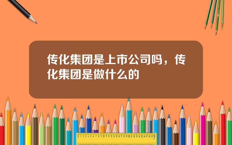 传化集团是上市公司吗，传化集团是做什么的