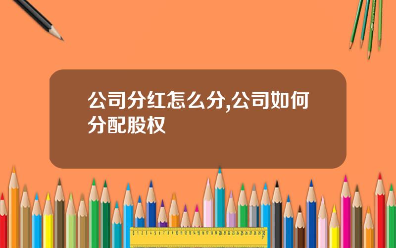 公司分红怎么分,公司如何分配股权