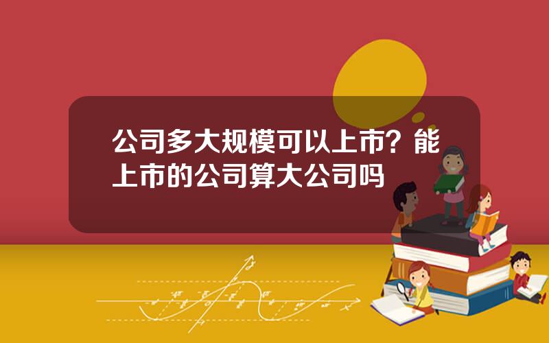 公司多大规模可以上市？能上市的公司算大公司吗