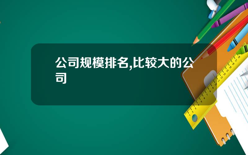 公司规模排名,比较大的公司