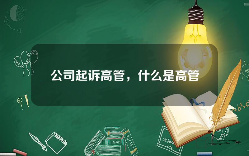 公司起诉高管，什么是高管