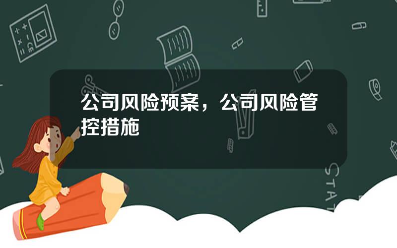 公司风险预案，公司风险管控措施