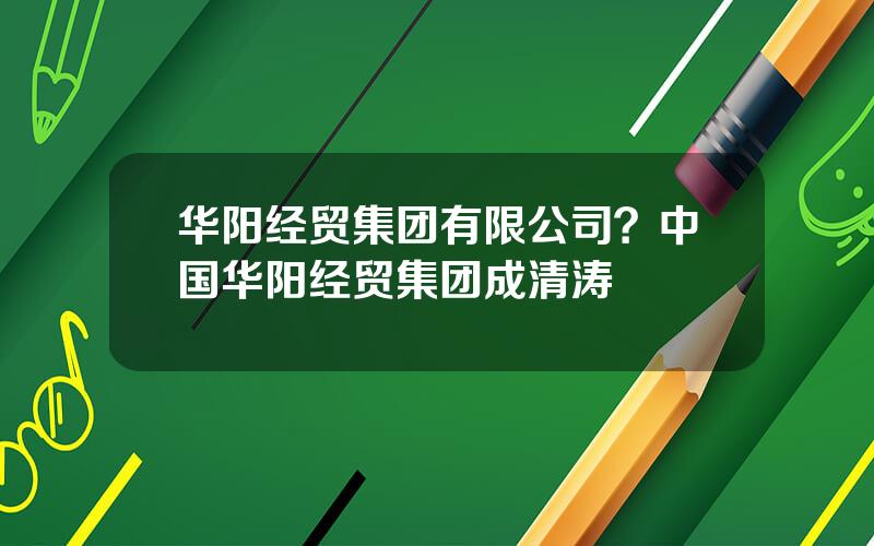 华阳经贸集团有限公司？中国华阳经贸集团成清涛