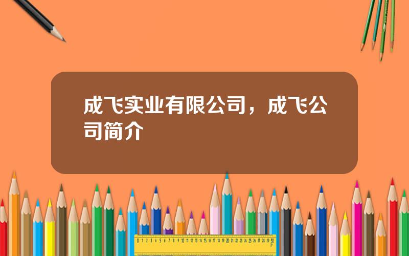 成飞实业有限公司，成飞公司简介
