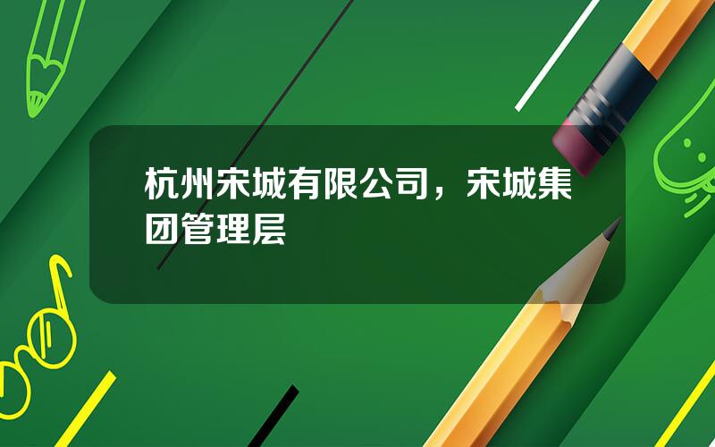 杭州宋城有限公司，宋城集团管理层