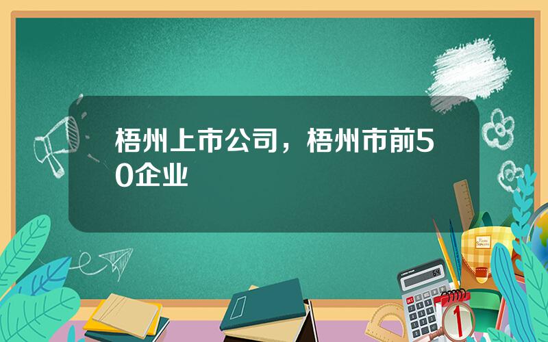 梧州上市公司，梧州市前50企业