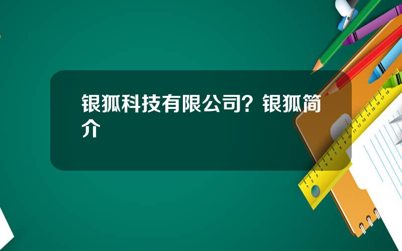 银狐科技有限公司？银狐简介